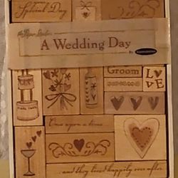 "A Wedding Day", Rubber Stamp Kit Of 18