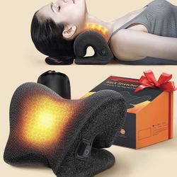 3S Heated Neck Stretcher for 9X Pain Relief, 3X Larger Graphene Heating Area w/Magnetic Therapy Case, Cervical Traction Device Pillow, Neck and Should