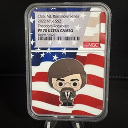  2022 Niue Theodore Roosevelt Chibi Mt Rushmore Series NGC PF70 Ultra Cameo