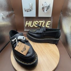 Dr. Martens Adrian Quad Mens Black Leather Tassel Fringe Loafers Mens 9/ Wmns 10