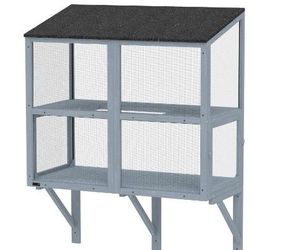 Wooden window catio with stand 2 doors @weatherproof roof grey