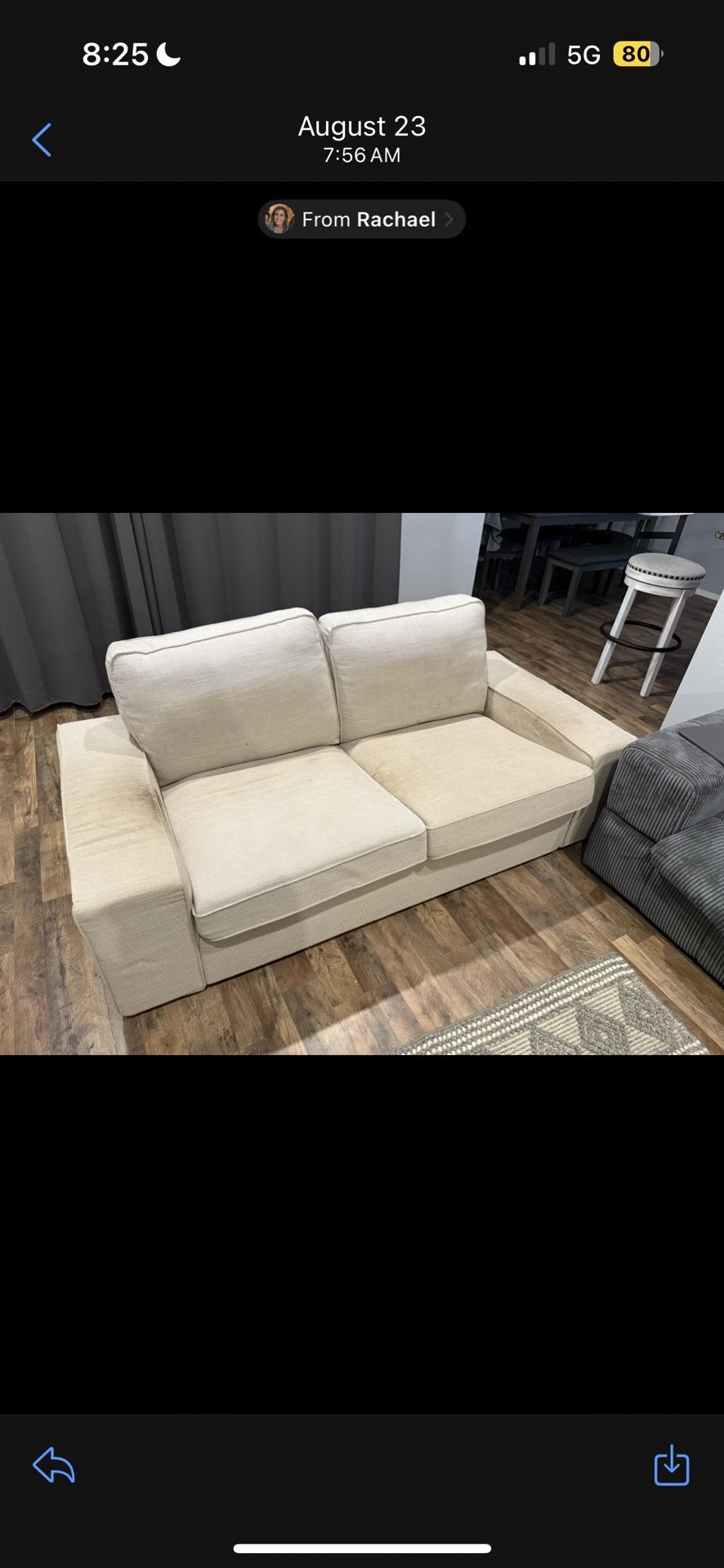 Cozy White Loveseat – Modern Design – Priced to Sell