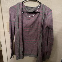 pink striped sweater 