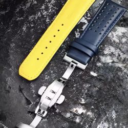 Genuine Leather Watchband For CITIZEN Blue Angel Watch AT8020-54L/8020-03L/JY8078 curved end watches Bracelet Strap 22mm 23mm