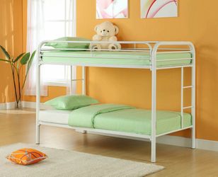 Twin /twin metal bunkbed &mattress