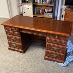 All Wood Desk W Glass Protector 