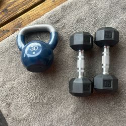 Dumb Bells And Kettle Bell