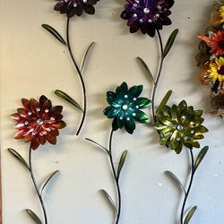 Pretty Floral Metal Wall Decor With Bling 24” $10/each