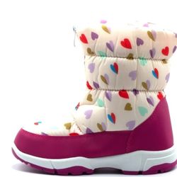 Toddler Girls Winter Rain Boots, Waterproof, Warm and Insulated,