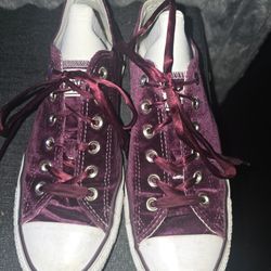 2 Pair Of Converse. Women's Size 10/Men's Size 8. One Pair Velvet Limited Addition. 