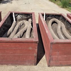 4 lg redwood, water sustainable planter boxes..can deliver