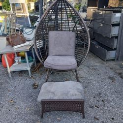 Egg Chair With Foot Stool