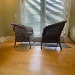 Wicker Chairs with Cushions.