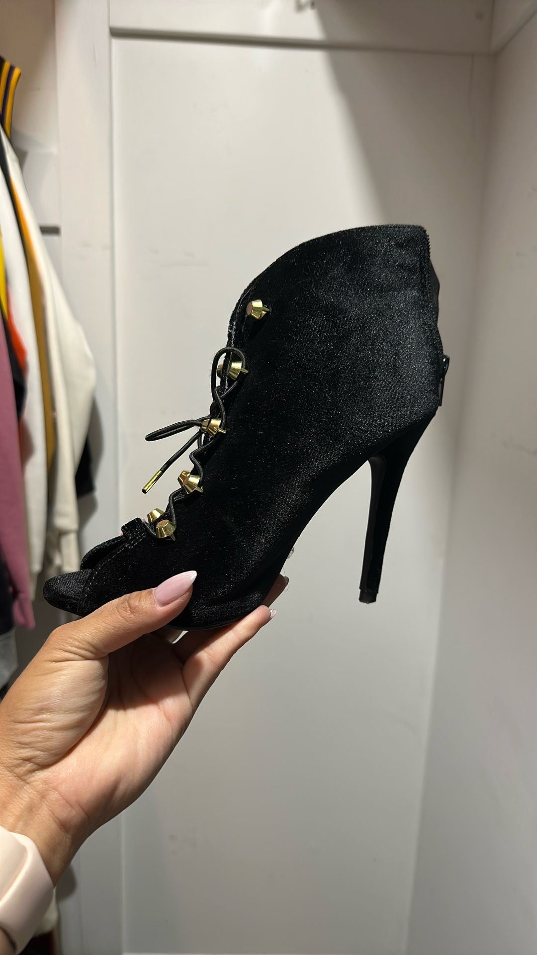 Black Peep Toe Booties Size 7