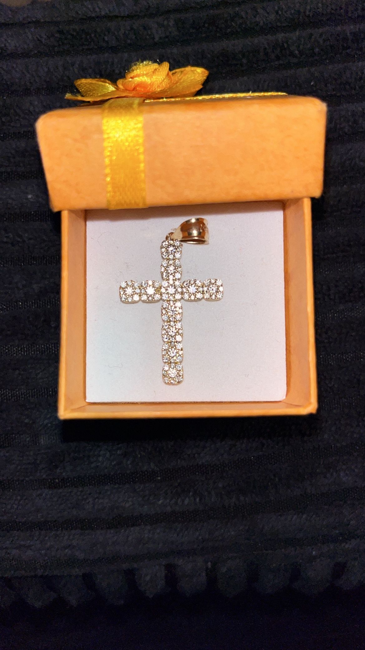14k Gold Diamond Cross (med) 