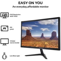 Computer Monitor, 22 Inch PC Monitor HD 1600x1050, Gaming Monitor with HDMI & VGA Interface