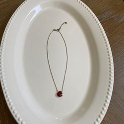 Dainty Orange/Red Gem Necklace