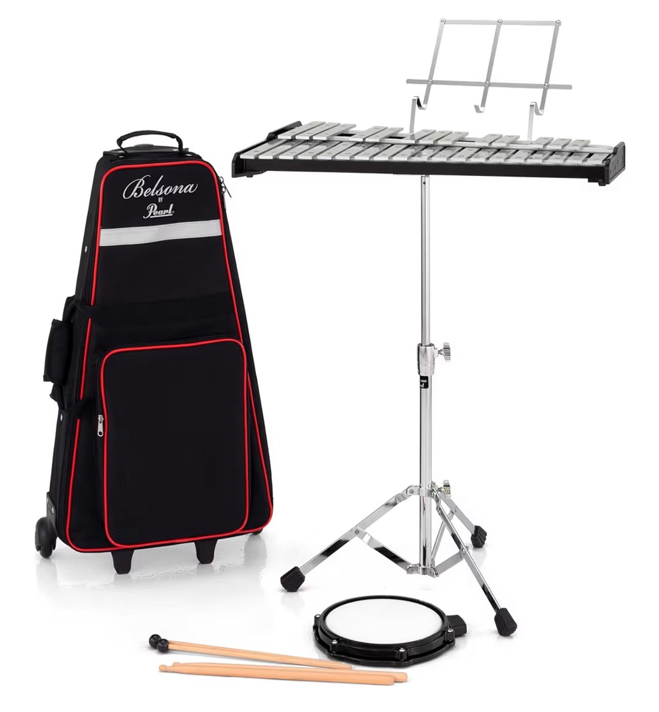 Pearl Percussion Kit, with Nylon Backpack-Style Carrying Case w/Wheels (PK200C)
