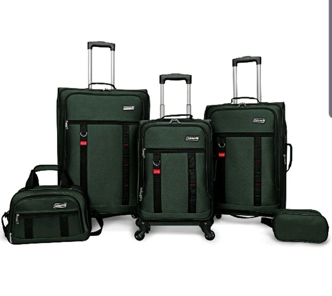 Coleman utility 5 piece spinner luggage set