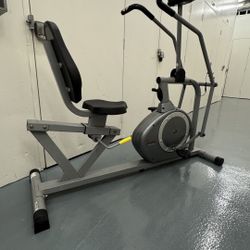 ASAP Sunny Health Fitness Recumbent Exercise Bike Bicycle Magnetic Arm Cross Trainer 