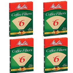 
Melitta FBA USA Inc 626412#6 Natural Brown Cone Coffee Filters 40 Count - 4 PACK