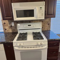 GE Gas Stove  And Over The Range Microwave