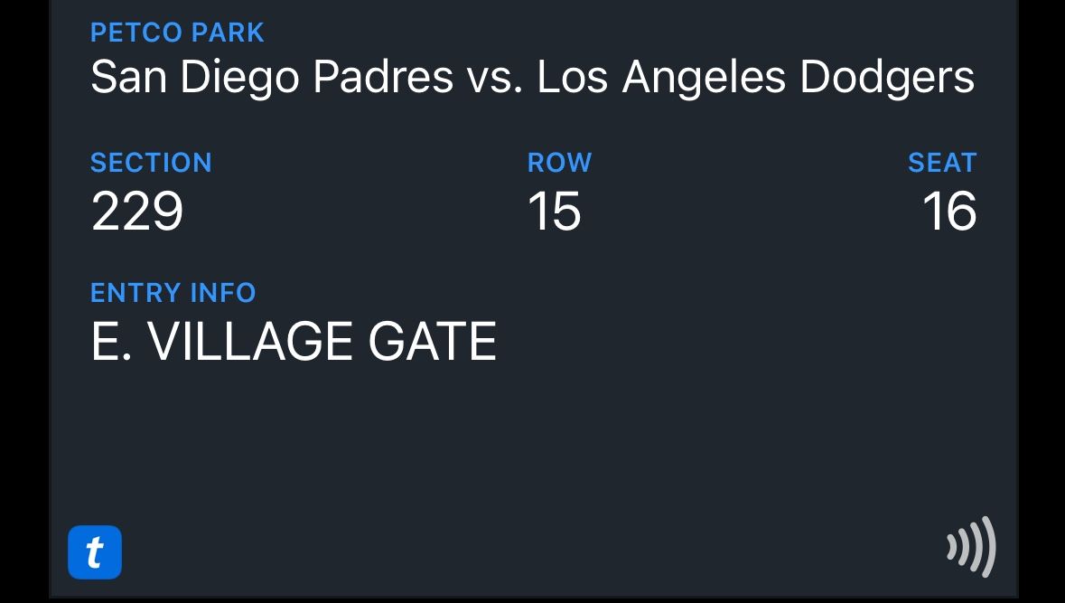 Padres Vs Dodgers Ticket