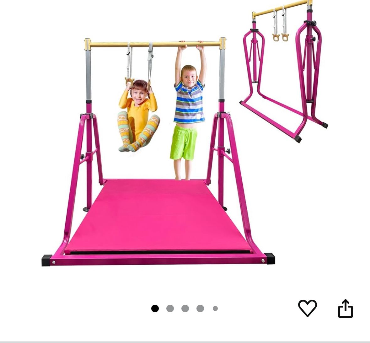 Giant Foldable And Movable Gymnastics Kip Bar With mat And Ring Set