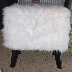 White Faux Ottoman With Storage