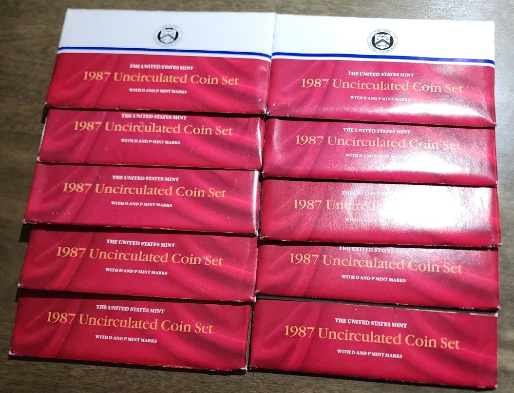 Dealer’s Lot – (10) 1987 U.S. Mint Sets with Original Government Packaging (OGP)