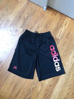 Youth boys Adidas black shorts size med 10/12