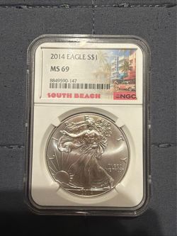 2014 American Silver Eagle NGC MS69 South Beach