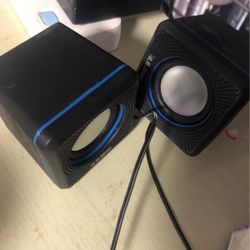 Black and blue 2pcs speaker