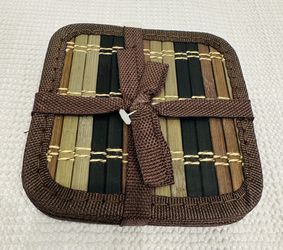 Set of 6 Bamboo Coasters NEW $5 EACH SET -Multiples Available 