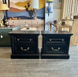 Black Nightstands / Pair of End Tables