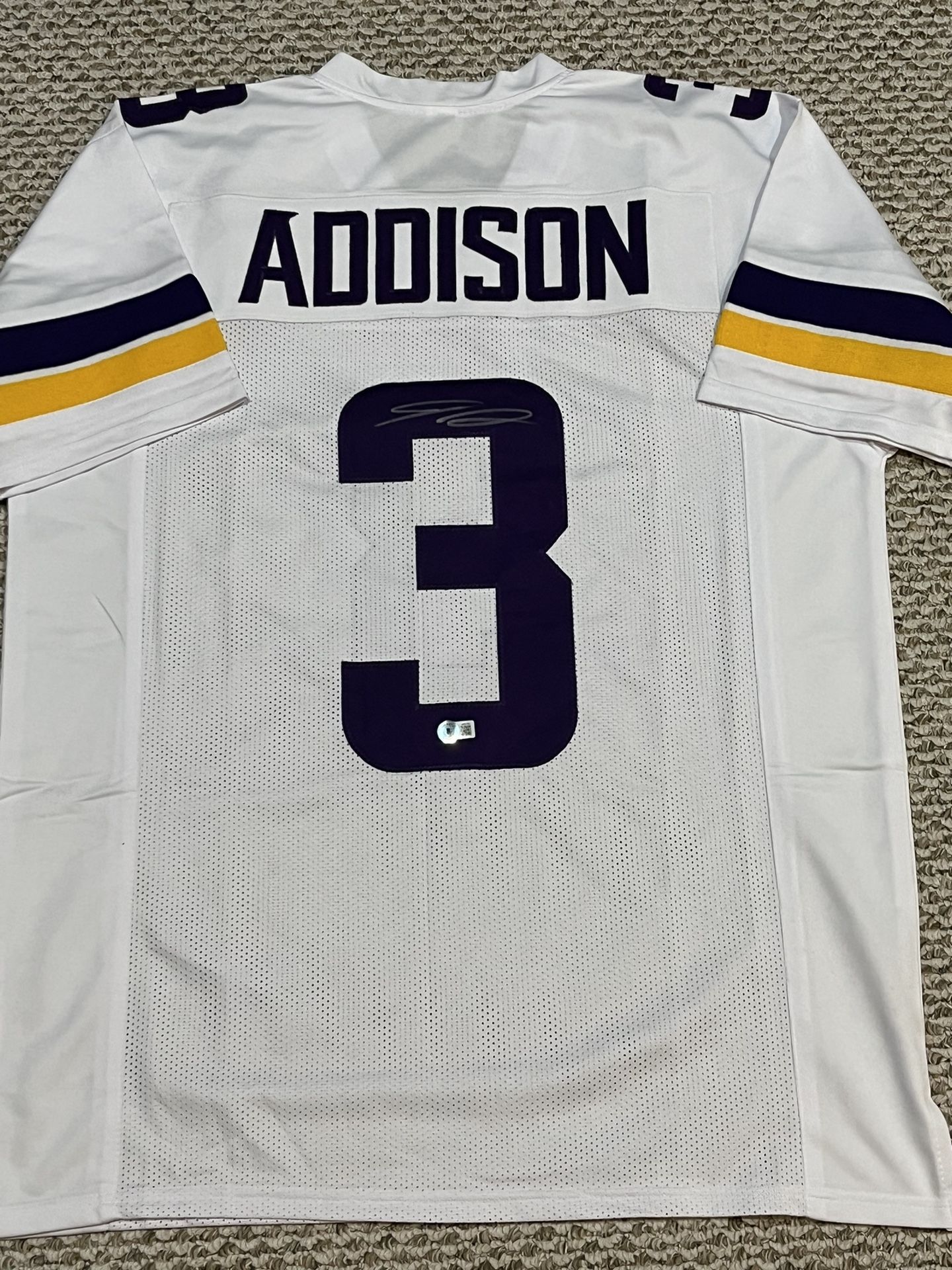 Jordan Addison Minnesota Vikings Signed Jersey Beckett COA