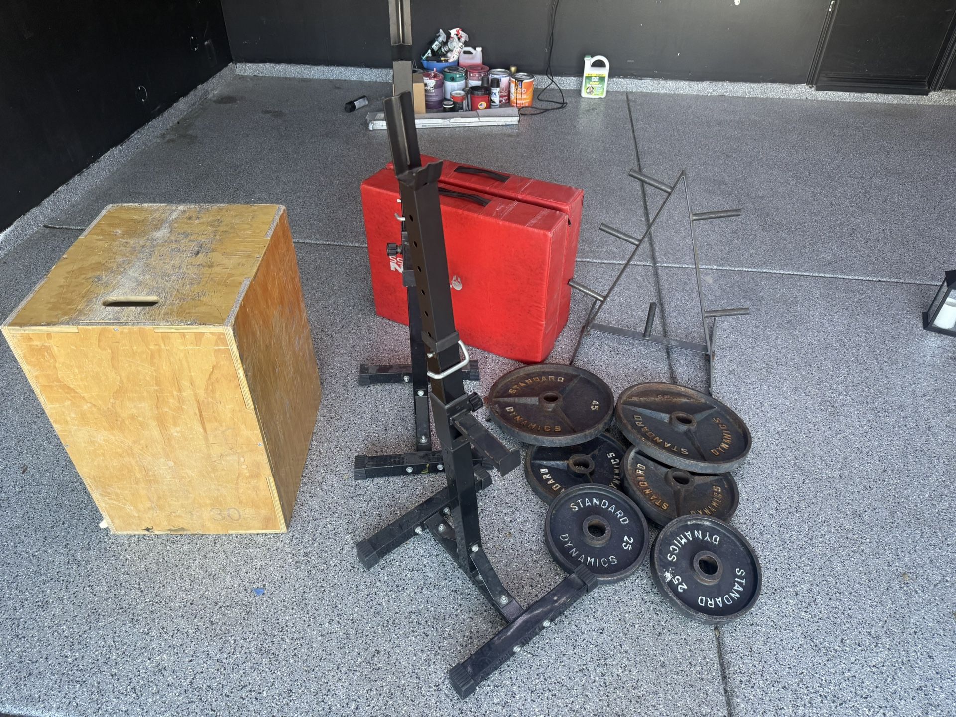 Cross Fit Workout Equipment Weights 45 Lb Plates Box