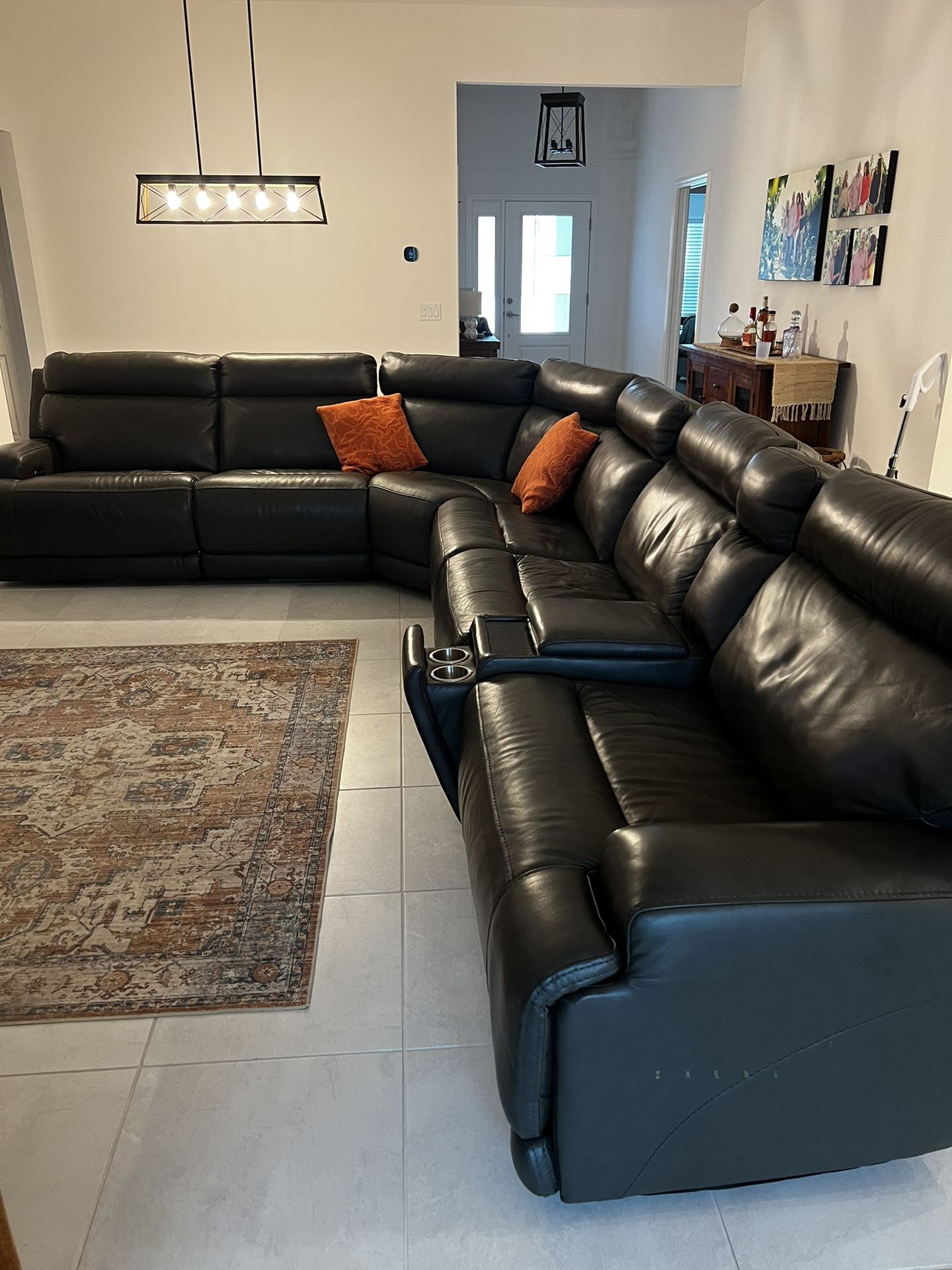 7 Piece Recliner (3) Leather Sofa