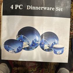 Beautiful  4 PC dinnerware ceramic Set .brand new.