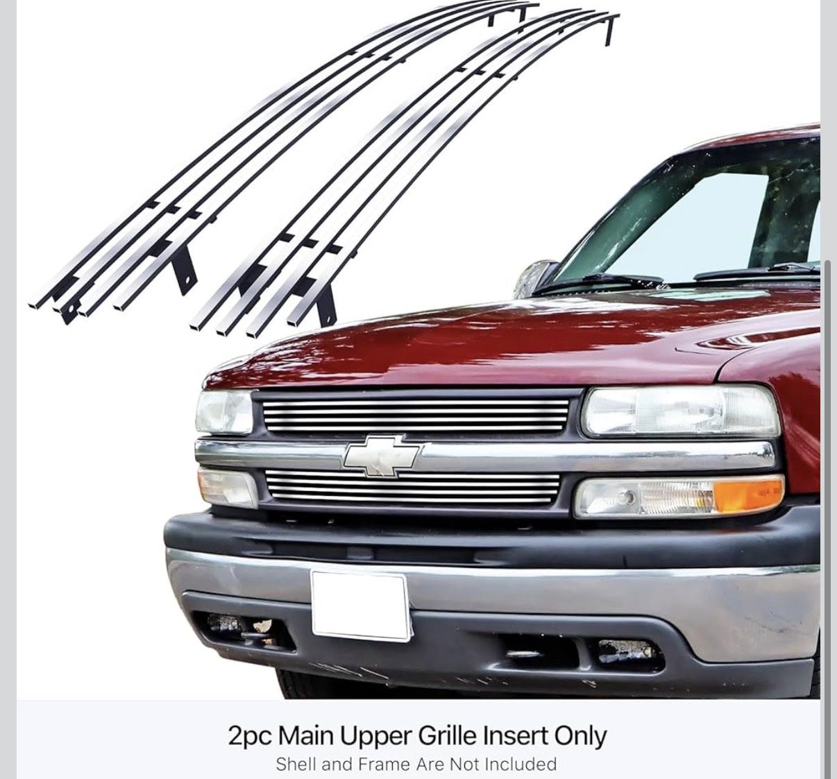 Main Upper Chrome Front Grill Compatible with Chevy Silverado