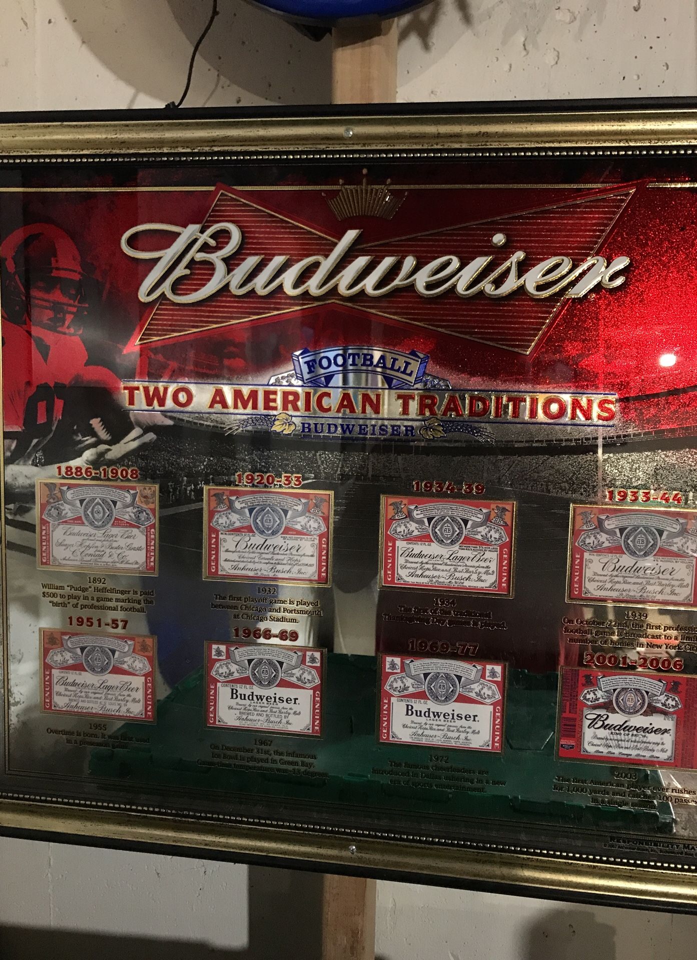 Football Budweiser mirror