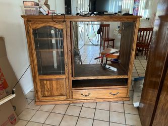 Oak entertainment center.