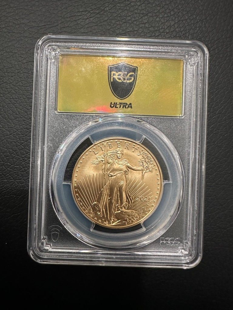 2021-W PCGS SP70 Burnished Gold Eagle- Type 2 Ultra Break Gold Label Offer!