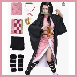 Womens Girls 👘 Kimono Nezuko