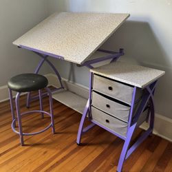 Art, Drawing, Painting Desk - Easel / Craft Table + Stool