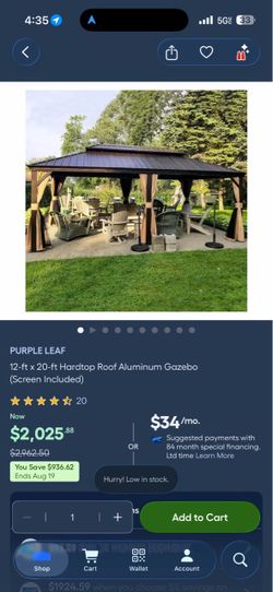 12x20 aluminum gazebo