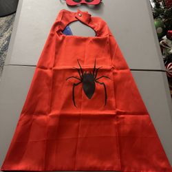 Kids Superhero Dc Comics Spider-Man Cape With Mask Halloween Costume 