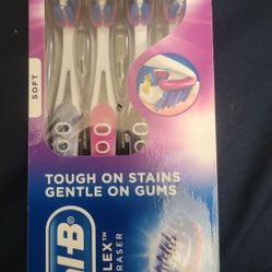 4 PACK OF ORAL-B PRO-FLEX Stain Eraser (Soft) For $7