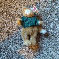 Ty 1993 Pouncer The Cat Attic Treasures With Green Jumper - 6th

