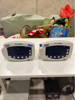 Pair of Welch Allyn 53NTO Vital Signs Patient Monitor, with battery, no charger